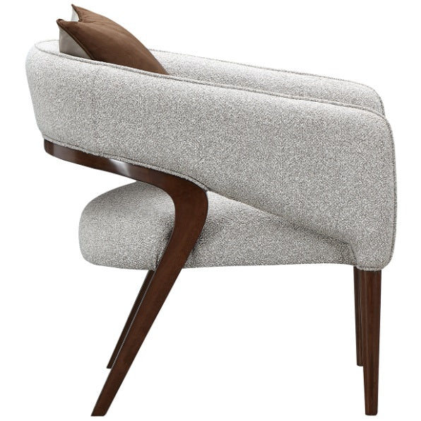 AICO Furniture Houston Accent Chair Pebble in Walnut - Bargain Furniture (Detroit, MI)