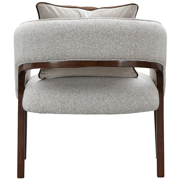 AICO Furniture Houston Accent Chair Pebble in Walnut - Bargain Furniture (Detroit, MI)