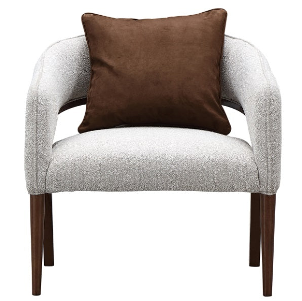 AICO Furniture Houston Accent Chair Pebble in Walnut - Bargain Furniture (Detroit, MI)