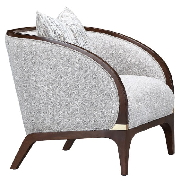 AICO Furniture Houston Matching Chair Pebble in Walnut - Bargain Furniture (Detroit, MI)