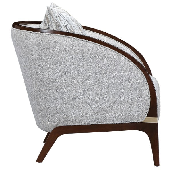 AICO Furniture Houston Matching Chair Pebble in Walnut - Bargain Furniture (Detroit, MI)