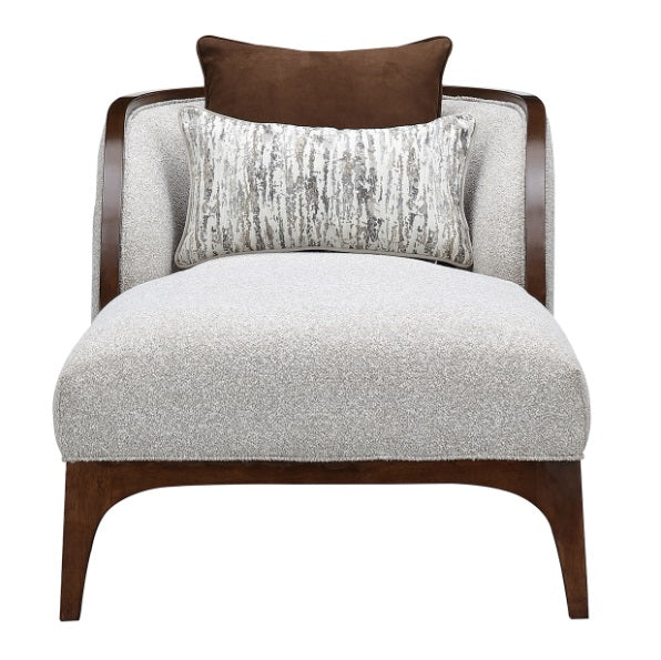 AICO Furniture Houston Chaise Pebble in Walnut - Bargain Furniture (Detroit, MI)