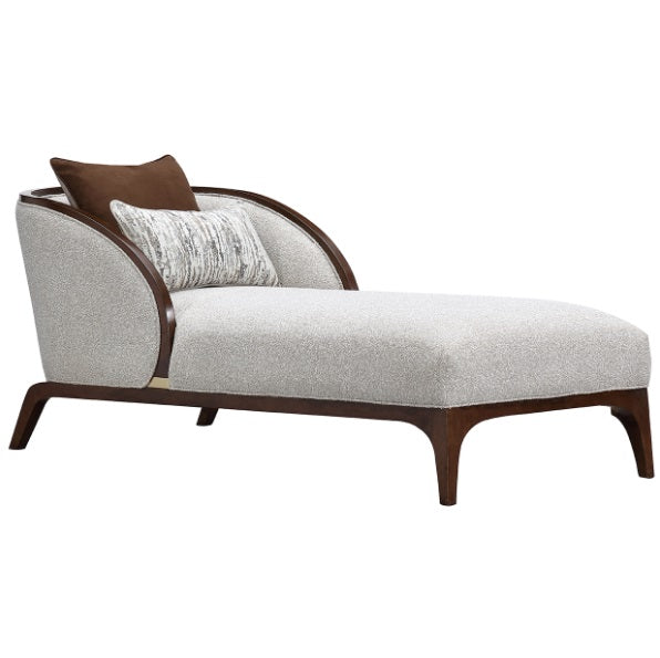 AICO Furniture Houston Chaise Pebble in Walnut - Bargain Furniture (Detroit, MI)