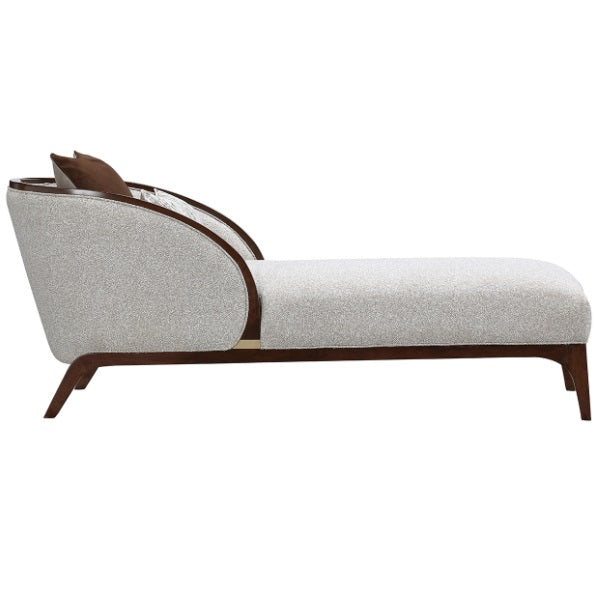 AICO Furniture Houston Chaise Pebble in Walnut - Bargain Furniture (Detroit, MI)