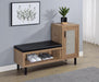 Teller 1-door Entryway Shoe Storage Cabinet Natural Oak - Bargain Furniture (Detroit, MI)