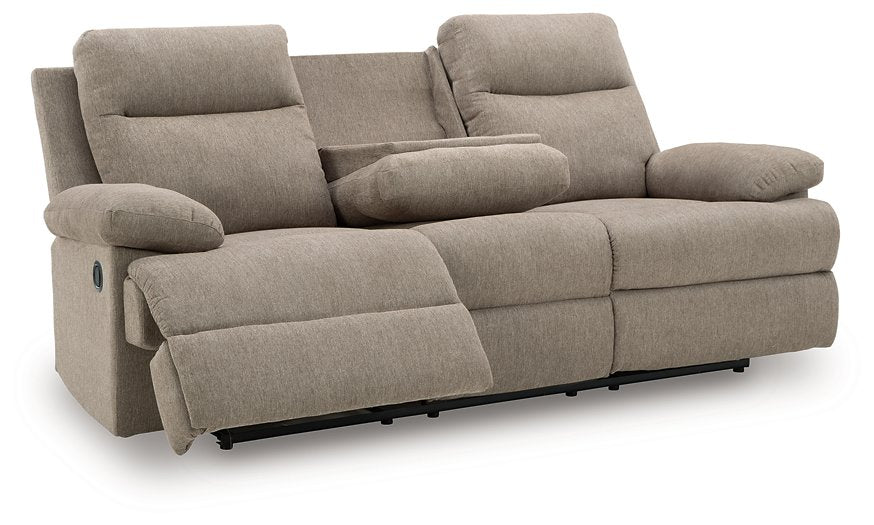 Side-Swipe Reclining Sofa with Drop Down Table - Bargain Furniture (Detroit, MI)
