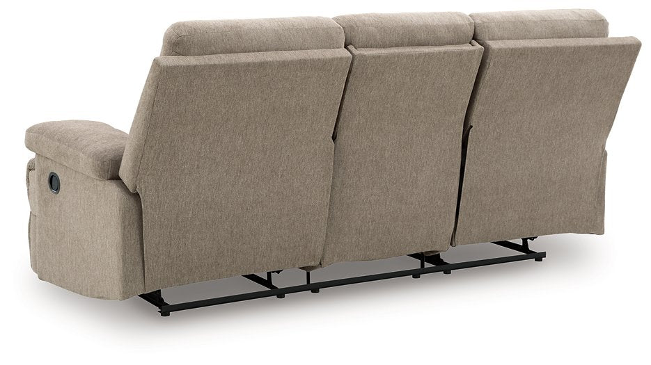 Side-Swipe Reclining Sofa with Drop Down Table - Bargain Furniture (Detroit, MI)