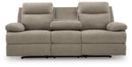 Side-Swipe Reclining Sofa with Drop Down Table - Bargain Furniture (Detroit, MI)
