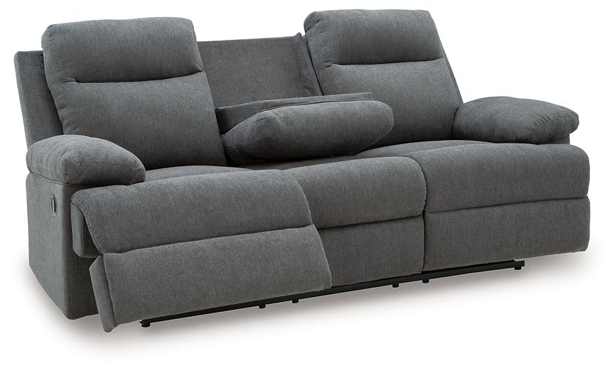 Side-Swipe Reclining Sofa with Drop Down Table - Bargain Furniture (Detroit, MI)