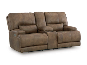 Beckley Place Power Reclining Loveseat with Console - Bargain Furniture (Detroit, MI)