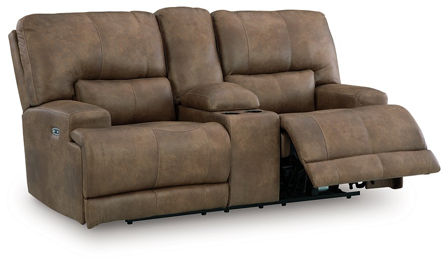 Beckley Place Power Reclining Loveseat with Console - Bargain Furniture (Detroit, MI)