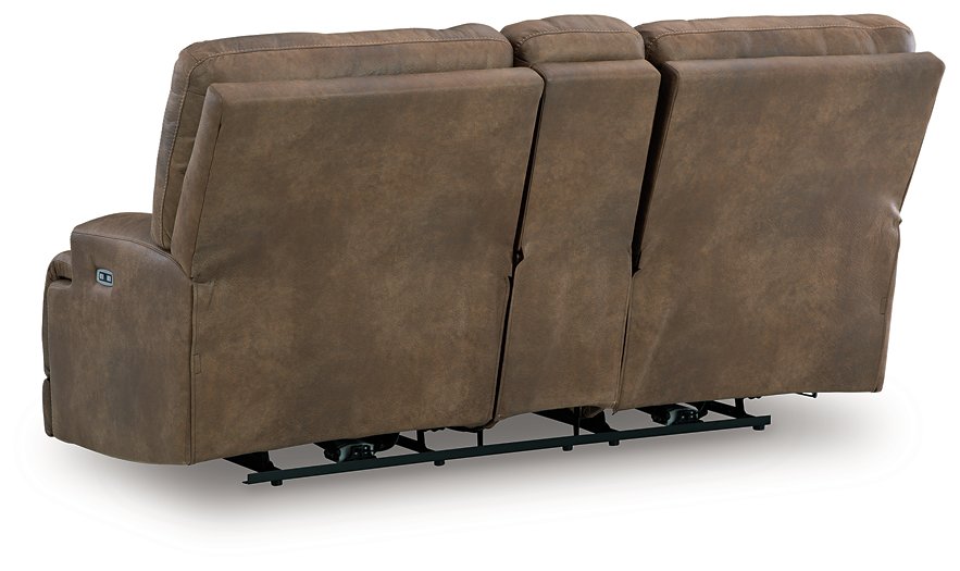 Beckley Place Power Reclining Loveseat with Console - Bargain Furniture (Detroit, MI)