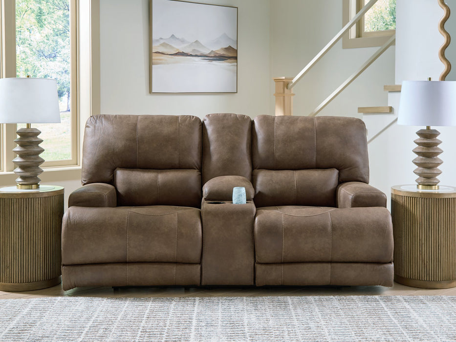 Beckley Place Power Reclining Loveseat with Console - Bargain Furniture (Detroit, MI)