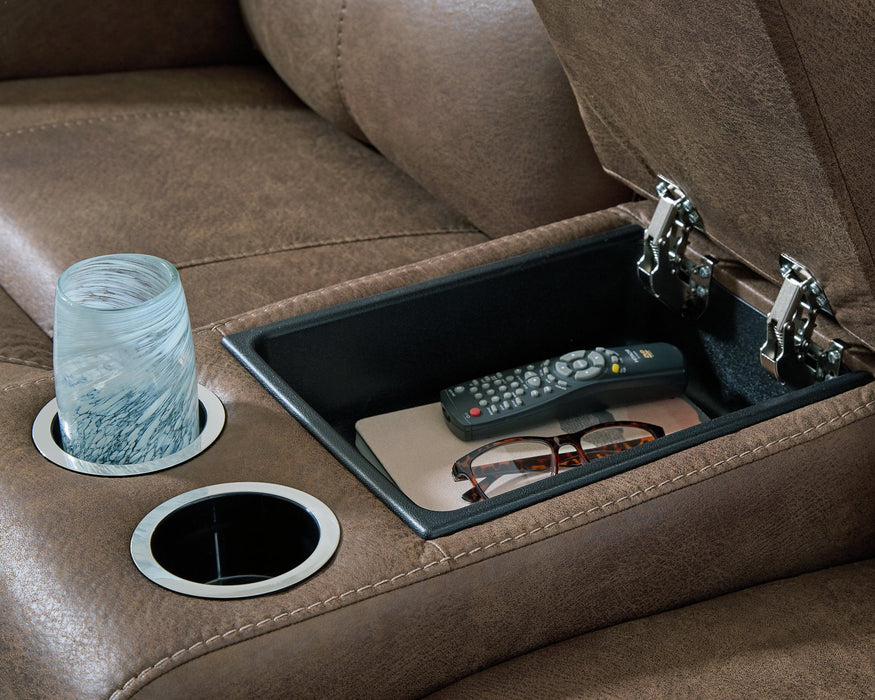 Beckley Place Power Reclining Loveseat with Console - Bargain Furniture (Detroit, MI)