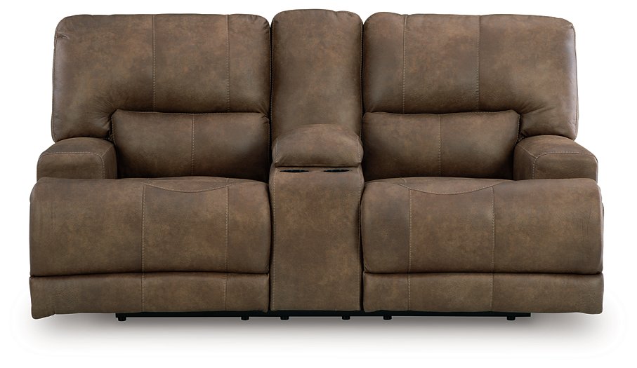 Beckley Place Power Reclining Loveseat with Console - Bargain Furniture (Detroit, MI)