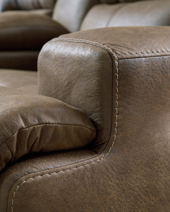 Beckley Place Power Reclining Loveseat with Console - Bargain Furniture (Detroit, MI)