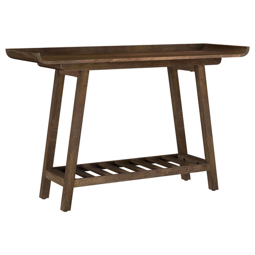 Ornelas 46-inch Console Table with Slatted Shelf Mango Brown - Bargain Furniture (Detroit, MI)