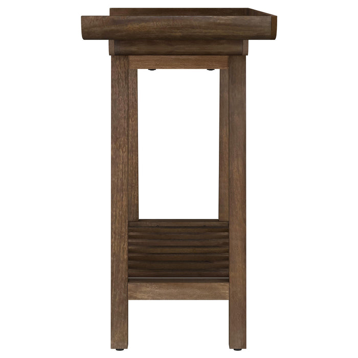 Ornelas 46-inch Console Table with Slatted Shelf Mango Brown - Bargain Furniture (Detroit, MI)