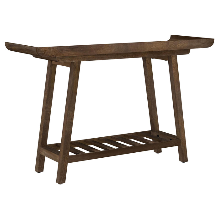 Ornelas 46-inch Console Table with Slatted Shelf Mango Brown - Bargain Furniture (Detroit, MI)