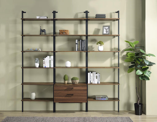 Owens 3-piece 96-inch Wall Mounted Bookshelf Set Walnut - Bargain Furniture (Detroit, MI)