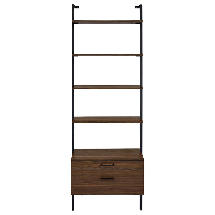 Owens 3-piece 96-inch Wall Mounted Bookshelf Set Walnut - Bargain Furniture (Detroit, MI)
