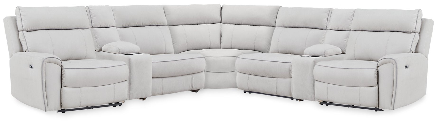 Social Pointe Reclining Sectional with Storage Consoles - Bargain Furniture (Detroit, MI)