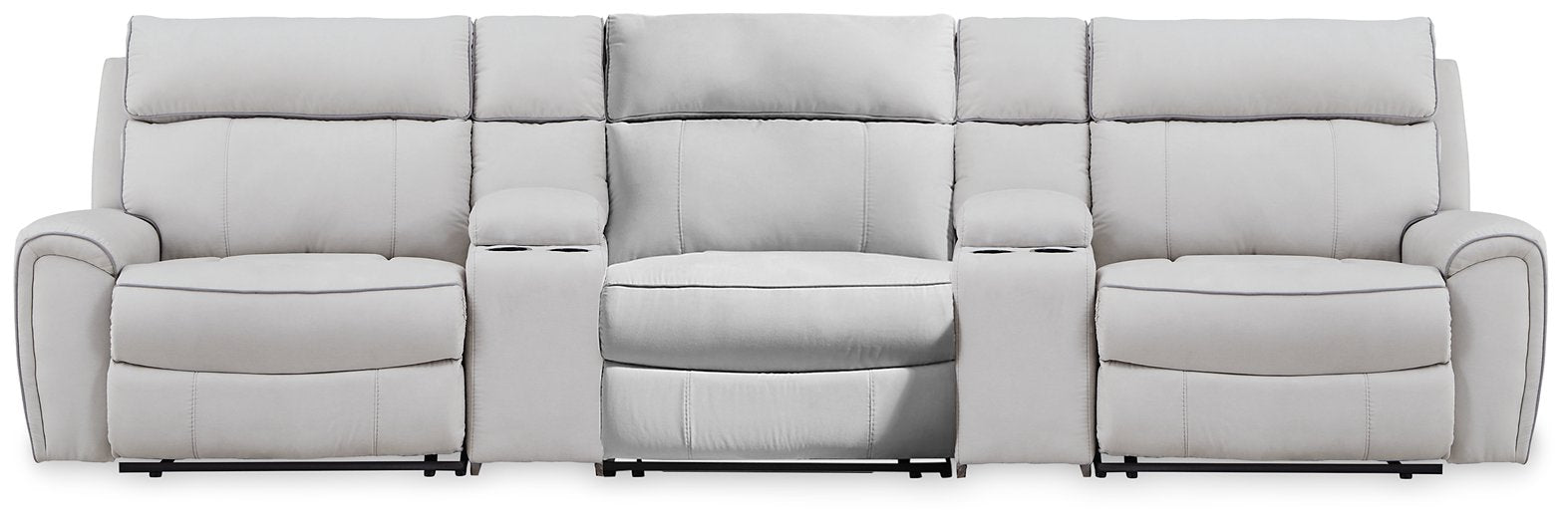 Social Pointe Reclining Sectional with Storage Consoles - Bargain Furniture (Detroit, MI)