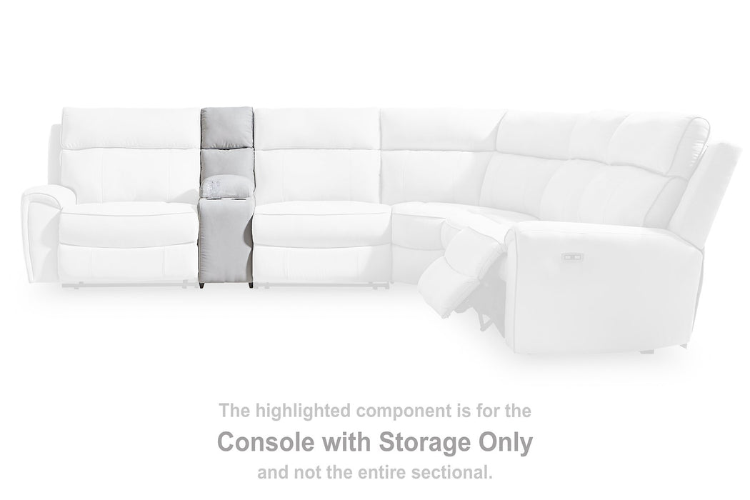 Social Pointe Reclining Sectional with Storage Console - Bargain Furniture (Detroit, MI)