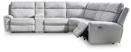 Social Pointe Reclining Sectional with Storage Console - Bargain Furniture (Detroit, MI)