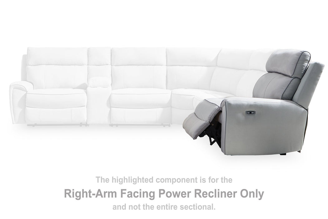 Social Pointe Reclining Sectional with Storage Console - Bargain Furniture (Detroit, MI)