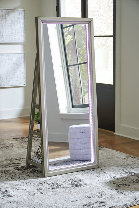 Evesen Floor Standing Mirror/Storage - Bargain Furniture (Detroit, MI)