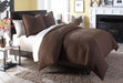 AICO Leigh 3-pc King Coverlet/Duvet Set in Cocoa - Bargain Furniture (Detroit, MI)