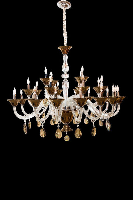 Aico Lighting Rundale 28 Light Chandelier in Clear and Chrome - Bargain Furniture (Detroit, MI)