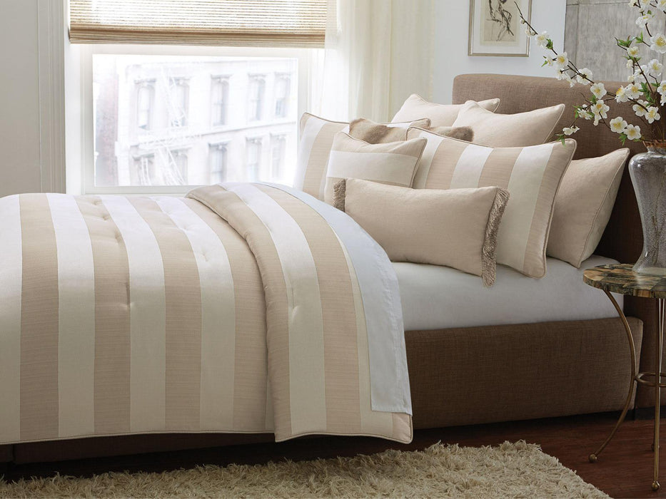 Amalfi 9-pc Queen Comforter Set in Sand - Bargain Furniture (Detroit, MI)