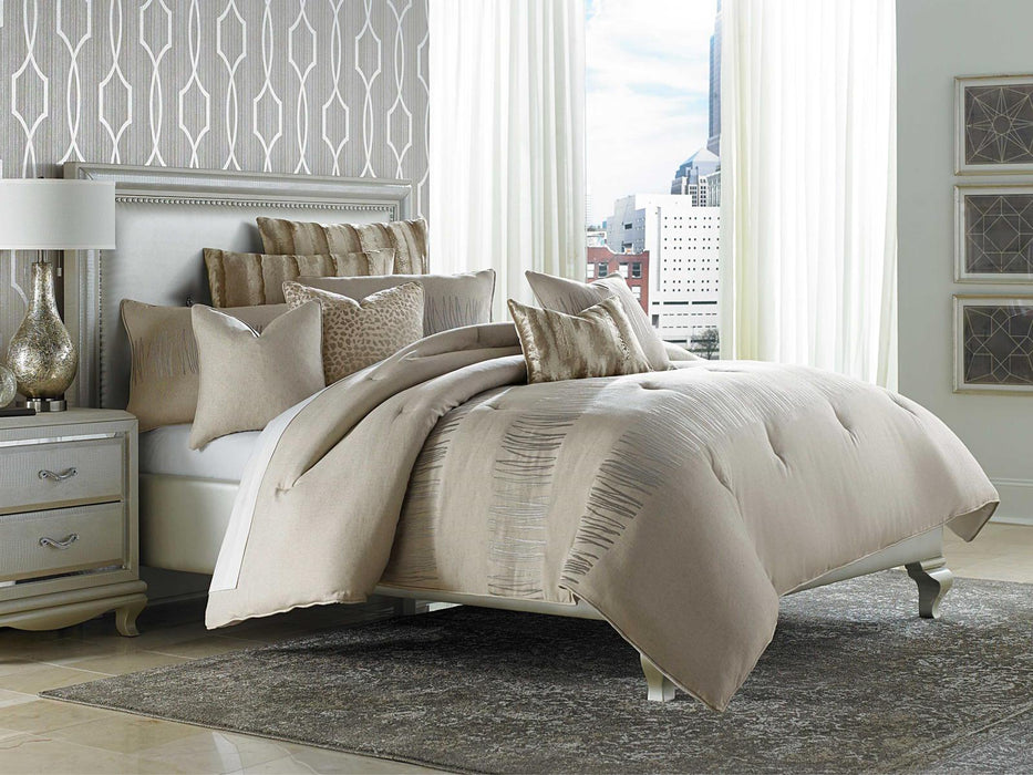 Captiva 9-pc Queen Comforter Set in Neutral - Bargain Furniture (Detroit, MI)