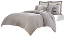 Fusion 8-pc King Duvet Set in Gray - Bargain Furniture (Detroit, MI)