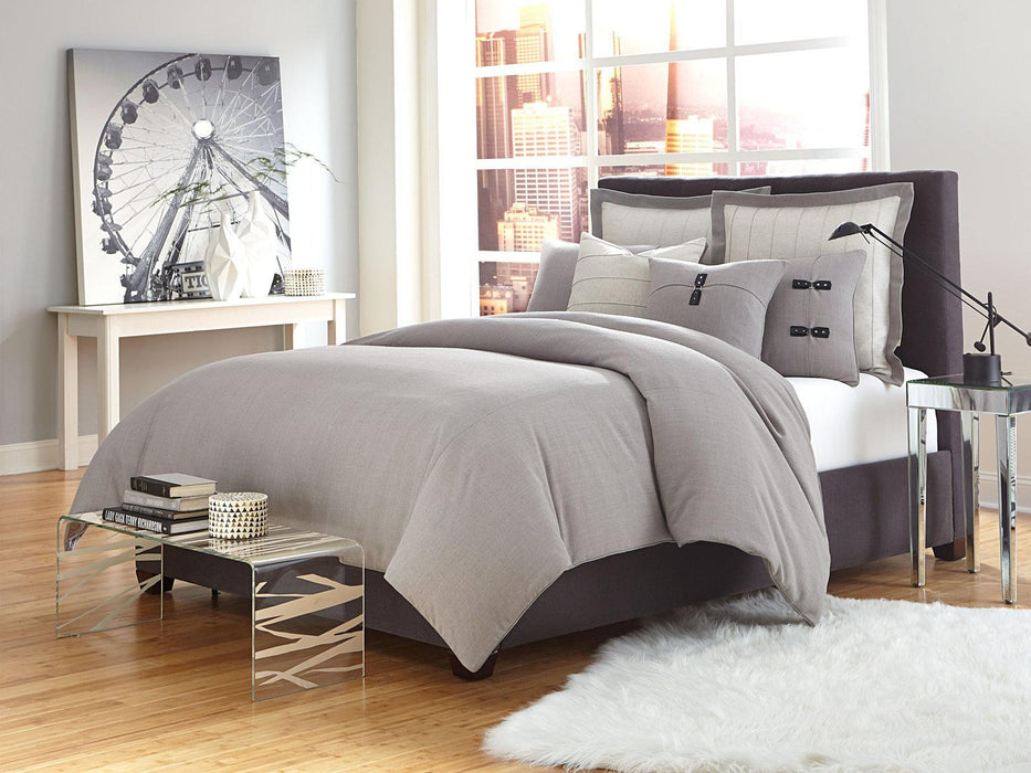 Fusion 8-pc King Duvet Set in Gray - Bargain Furniture (Detroit, MI)