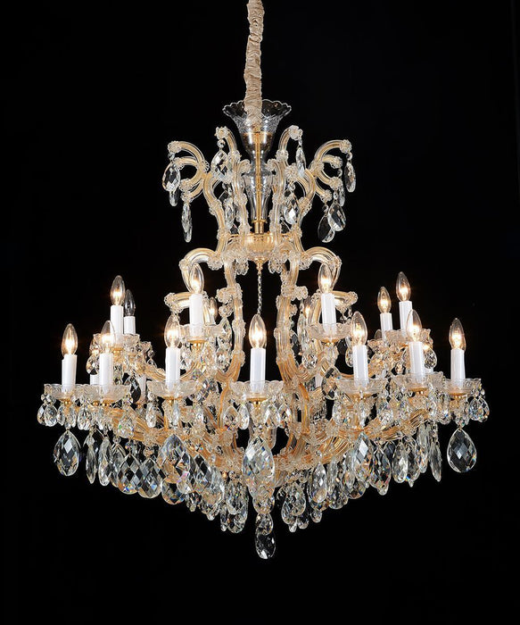 Lighting La Scala 19 Light Chandelier in Cognac and Gold - Bargain Furniture (Detroit, MI)