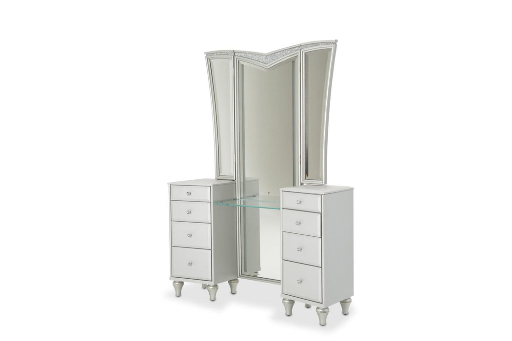 Melrose Plaza Vanity Mirror in Dove - Bargain Furniture (Detroit, MI)