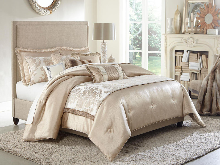 Palermo 10-pc Queen Comforter Set in Sand - Bargain Furniture (Detroit, MI)