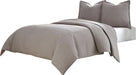 Trent 3-pc King Coverlet/Duvet Set in Gray - Bargain Furniture (Detroit, MI)