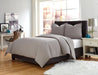 Trent 3-pc King Coverlet/Duvet Set in Gray - Bargain Furniture (Detroit, MI)