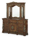Villa Valencia Mirror with Lighting Box in Chestnut - Bargain Furniture (Detroit, MI)