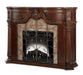 Windsor Court 2pc Fireplace w/Insert, Heater and LED Lights in Vintage Fruitwood - Bargain Furniture (Detroit, MI)
