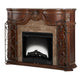 Windsor Court 2pc Fireplace w/Insert, Heater and LED Lights in Vintage Fruitwood - Bargain Furniture (Detroit, MI)