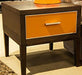 21 Cosmopolitan Square End Table in Umber/Orange - Bargain Furniture (Detroit, MI)