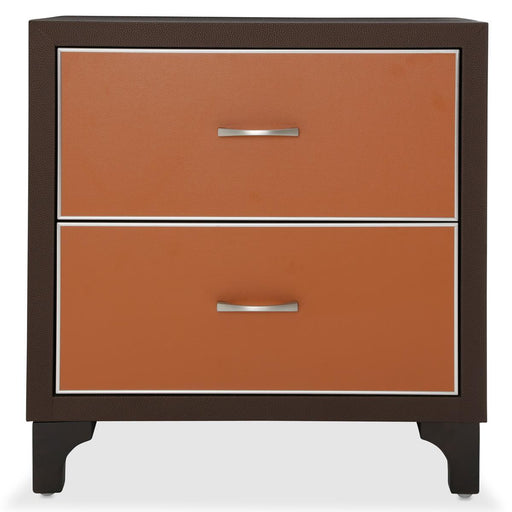 21 Cosmopolitan 2 Drawer Nightstand in Orange/Umber - Bargain Furniture (Detroit, MI)