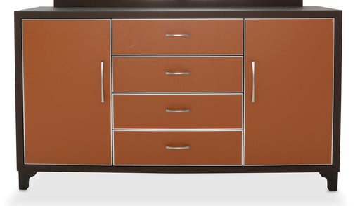21 Cosmopolitan 4 Drawer Dresser in Orange/Umber - Bargain Furniture (Detroit, MI)