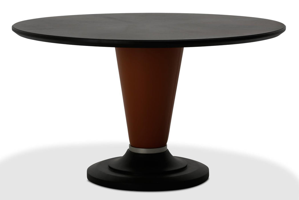 21 Cosmopolitan 54" Round Dining Table in Orange/Umber - Bargain Furniture (Detroit, MI)