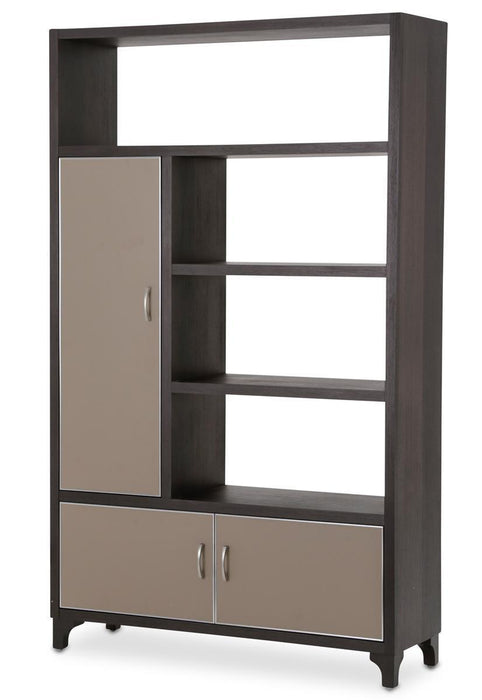 21 Cosmopolitan Left Bookcase in Taupe/Umber - Bargain Furniture (Detroit, MI)